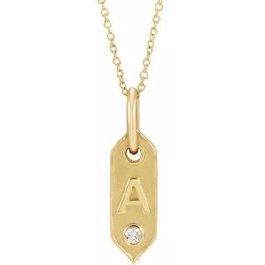 Customizable 14K Gold Initial Diamond Necklace
